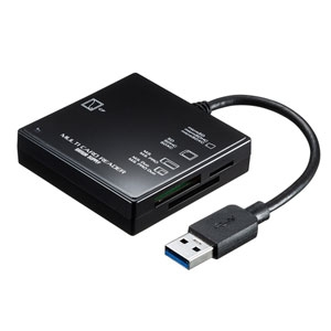 サンワサプライ USB3.1 マルチカードリーダー コンパクトタイプ 4スロット搭載 ブラック ADR-3ML39BKN