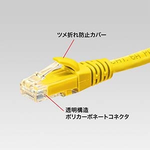 サンワサプライ カテゴリ6Aより線LANケーブル 超高速 10ギガビットイーサネット対応 イエロー 3m カテゴリ6Aより線LANケーブル 超高速 10ギガビットイーサネット対応 イエロー 3m KB-T6AY-03Y 画像2