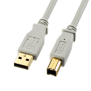 サンワサプライ USB2.0ケーブル 2重シールド ツイストペア 金メッキコネクタ グレー 1m KU20-1HK2