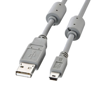 サンワサプライ ミニUSB コネクタ対応 ミニタイプ USBケーブル1.8m KU-AMB518K