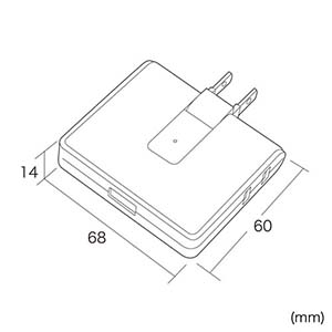 サンワサプライ モバイル充電タップ 電源差込口付 USB充電可能 薄型タイプ 雷ガード 雷確認ランプ 絶縁キャップ付 モバイル充電タップ 電源差込口付 USB充電可能 薄型タイプ 雷ガード 雷確認ランプ 絶縁キャップ付 TAP-B104UN 画像2