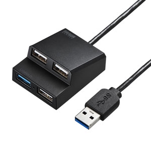 サンワサプライ USB3.2Gen1 USB2.0 コンボハブ コンボタイプ バスパワー対応 ブラック USB-3H413BKN