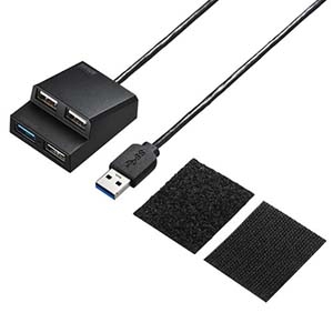 サンワサプライ USB3.2Gen1 USB2.0 コンボハブ コンボタイプ バスパワー対応 ブラック USB3.2Gen1 USB2.0 コンボハブ コンボタイプ バスパワー対応 ブラック USB-3H413BKN 画像2