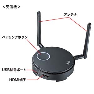 サンワサプライ HDMIエクステンダー ワイヤレス 液晶テレビ プロジェクター出力可能 送信機64台増設可能 切替出力可能 HDMIエクステンダー ワイヤレス 液晶テレビ プロジェクター出力可能 送信機64台増設可能 切替出力可能 VGA-EXWHD6 画像3