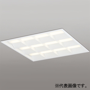 オーデリック LED角型ベースライト ≪LED-SQUARE≫ 埋込型 省電力タイプ ルーバー付 FHP45W×4灯相当 LEDユニット型 電球色 非調光タイプ XD466029P2E