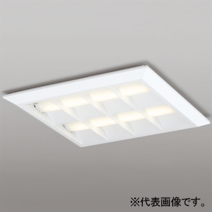 オーデリック LED角型ベースライト ≪LED-SQUARE≫ 直付・埋込兼用型 Cチャンネル回避型 省電力タイプ ルーバー付 FHP32W×4灯相当 LEDユニット型 電球色 非調光タイプ XL501054P2E