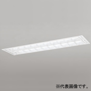 オーデリック LEDベースライト ≪LED-TUBE≫ R15 クラス2 埋込型 40形 下面開放型 2灯用 幅広タイプ ルーバー付 3400lmタイプ Hf32W高出力×2灯相当 LEDランプ型 片側給電・片側配線タイプ 昼白色 非調光タイプ XD566103R2