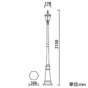 オーデリック LEDポール灯 防雨型 白熱灯器具40W相当 LED電球フィラメント形 口金E26 アンカーボルト固定式 電球色 壁面取付専用 LEDポール灯 防雨型 白熱灯器具40W相当 LED電球フィラメント形 口金E26 アンカーボルト固定式 電球色 壁面取付専用 OG092841LC 画像2