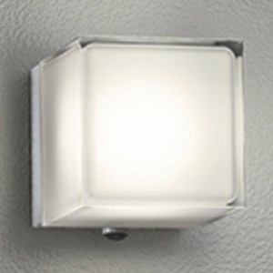 LEDポーチライト 防雨型 高演色LED 白熱灯器具60W相当 人感センサーモード切替型 LED一体型 電球色 壁面取付専用 マットシルバー・内面ケシ  OG254294R