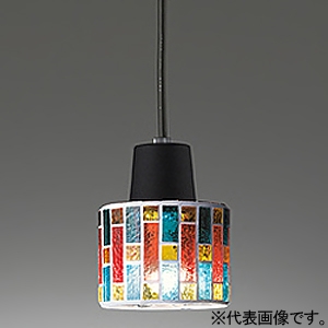 LEDペンダントライト フレンジタイプ 高演色LED 白熱灯器具60W相当 LED電球ミニクリプトン形 口金E17 電球色 非調光タイプ  コード収納フレンジ付 モザイクガラス OP034346LR