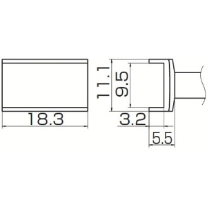 白光 こて先 トンネル 9.5mmX18.3mm T12-1003