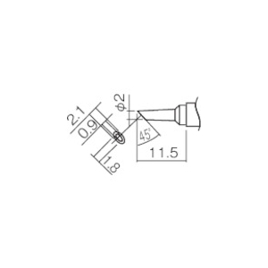 白光 こて先 2BC型 溝付 はんだめっき 1mm T12-BCM2