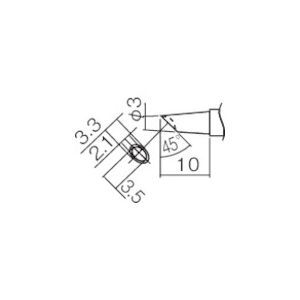 白光 こて先 3BC型 溝付 はんだメッキ 1mm T12-BCM3