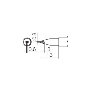 白光 こて先 0.8DL型 T12-DL08