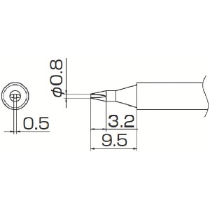 白光 こて先 0.8D型 T13-D08