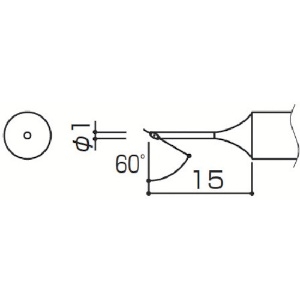 白光 こて先 1C型 面のみ 10本入 T4-1CF