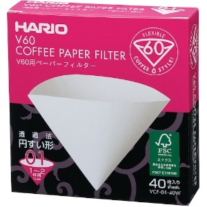 HARIO V60用ペーパーフィルター01W 40枚入り V60用ペーパーフィルター01W 40枚入り VCF-01-40W