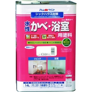 アトムペイント 水性かべ・浴室用塗料(無臭かべ) 14L 白 00001-13531