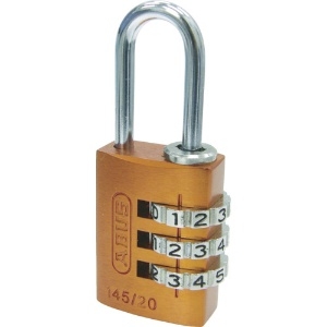 ABUS 【販売終了】ナンバー可変式南京錠 145-20 オレンジ 145-20-OR