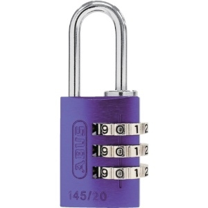 ABUS 【販売終了】ナンバー可変式南京錠 145-20 パープル 145-20-PU