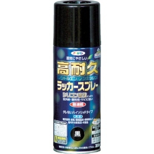 アサヒペン 高耐久ラッカースプレー300ML 黒 551306