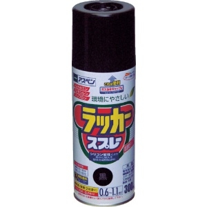 アサヒペン アスペンラッカースプレー300ml 黒 568021