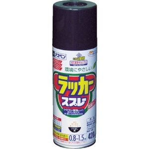 アサヒペン アスペンラッカースプレー420ml つや消し黒 568540