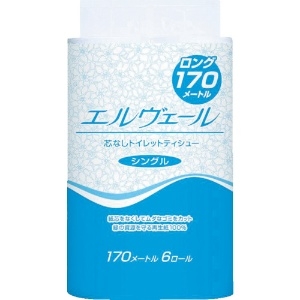 エリエール エルヴェールトイレットティシューシングル170m6R芯なし 723282