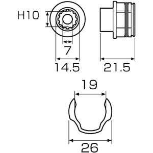 アネックス オフセットアダプター専用ソケット10mm オフセットアダプター専用ソケット10mm AOA-1910 画像2