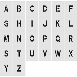 IM ステンシル A〜Z 1セット26枚単位 文字サイズ50×40mm AST-SETA5040