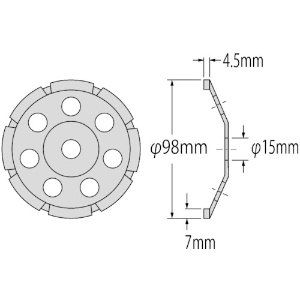 エビ ダイヤモンドカップホイール乾式汎用品 シングルカップ100mm用 ダイヤモンドカップホイール乾式汎用品 シングルカップ100mm用 CSP-4 画像2