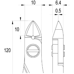 idealtek ESD精密ニッパ 長円形 セミフラッシュ刃 120mm ESD精密ニッパ 長円形 セミフラッシュ刃 120mm ES5140-CR-BG-IT 画像2