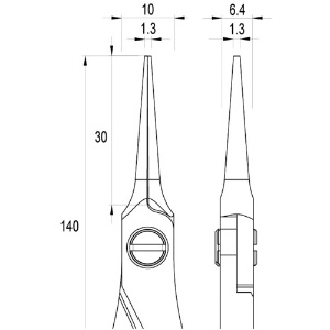 idealtek ESD精密プライヤー 直爪 140mm ESD精密プライヤー 直爪 140mm ES6025-CR-BG-IT 画像2