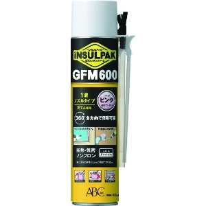 ABC 簡易型発泡ウレタンフォーム 1液ノズルタイプ インサルパック GFM600 600ml フォーム色:ピンク 簡易型発泡ウレタンフォーム 1液ノズルタイプ インサルパック GFM600 600ml フォーム色:ピンク GFM600P