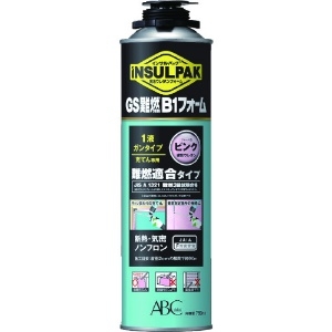 ABC 簡易型発泡ウレタンフォーム 1液ガンタイプ インサルパック GS難燃B1フォーム 750ml フォーム色:ピンク GSB1-P