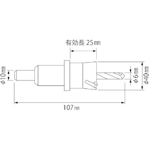 エビ 超硬ホルソー（チタンコーティング） ６０ｍｍ ( HO60G ) （株