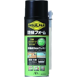 ABC 簡易型発泡ウレタンフォーム 1液ノズルタイプ インサルパック インサル防蟻フォーム 435ml フォーム色:グリーン 簡易型発泡ウレタンフォーム 1液ノズルタイプ インサルパック インサル防蟻フォーム 435ml フォーム色:グリーン IBF