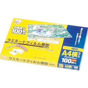 539195 ラミネートフィルム 横型A4サイズ 100枚入 100μ LZY-A4100