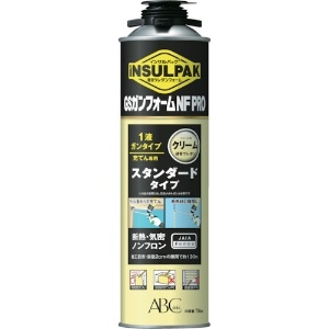 ABC 簡易型発泡ウレタンフォーム 1液ガンタイプ インサルパック ガンフォームNFPRO 750ml フォーム色:クリーム NFPRO