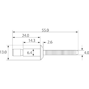 エビ 高強度ブラインドリベット Sボルト(丸頭) Φ6.4/板厚9.5mm (100本入) 高強度ブラインドリベット Sボルト(丸頭) Φ6.4/板厚9.5mm (100本入) SNS64095EB 画像3