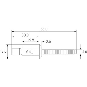 エビ 高強度ブラインドリベット Sボルト(丸頭) Φ6.4/板厚15.9mm (100本入) 高強度ブラインドリベット Sボルト(丸頭) Φ6.4/板厚15.9mm (100本入) SNS64159EB 画像3