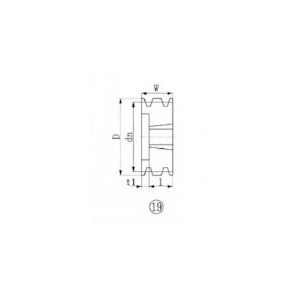 EVN ブッシングプーリー SPB 100mm 溝数3 SPB100-3