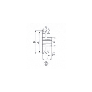 EVN ブッシングプーリー SPZ 200mm 溝数2 SPZ200-2