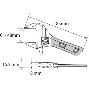 エビ ポケットモンキーレンチ グリーン 185mm ポケットモンキーレンチ グリーン 185mm UM48SG 画像4