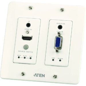 ATEN ビデオ延長器/HDMI&VGA/壁埋込式USウォールプレート/4K対応(HDMI) VE2812UST