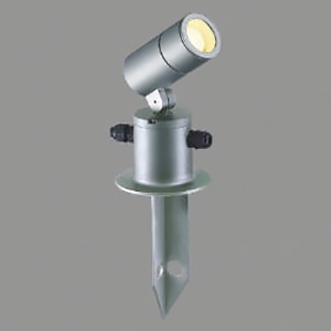 LEDスポットライト 防雨型 スパイク式 白熱球60W相当 散光配光 非調光 電球色 ランプ付 サテンシルバー AU54120