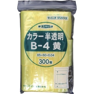 セイニチ 「ユニパック」 B-4 黄 85×60×0.04 (300枚入) B-4-CY