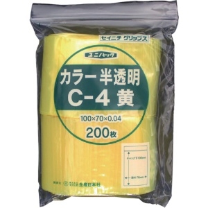 セイニチ 「ユニパック」 C-4 黄 100×70×0.04 (200枚入) C-4-CY