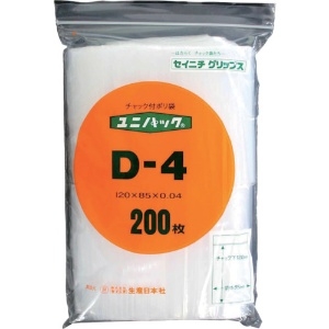 セイニチ 「ユニパック」 D-4 120×85×0.04 200枚入 (後継品:D4100) D-4