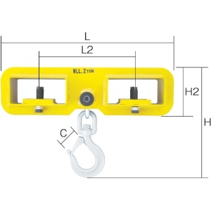 スーパー フォークリフト用吊フック 容量:2ton FLH2